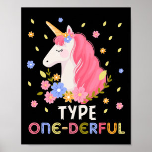 Poster Licorne merveilleuse de type un Fun Diabétique de 