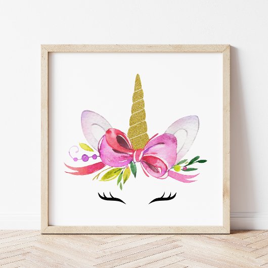 Poster Licorne Mignonne, Licorne Magique, Chambre de Fill