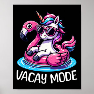 Poster Licorne Mignonne Mode Vacances Drôle Famille Vacan