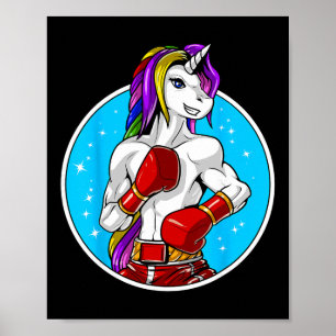 Poster Licorne Muay Thai Boxe Kickboxing Arts Martiaux F