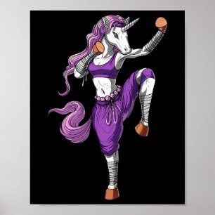 Poster Licorne Ninja Karaté Kickboxing Muay Thai Arts Mar