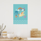Poster Licorne Nuages et Fleurs Arc-en-ciel Petit Rêveur (Cuisine)