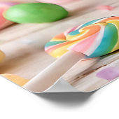 Poster Licorne pastel avec Cupcake arc-en-ciel (Coin)