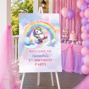 Poster Licorne Pastel Magique Fille Anniversaire Bienvenu