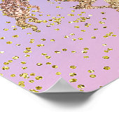 Poster Licorne Pégase Cheval en Paillettes Or Pastel Arc- (Coin)