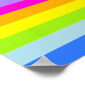 Poster Licorne rose et rayures arc-en-ciel nom personnali (Coin)