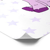 Poster Licorne Rose Mignonne avec Étoiles pour la Chambre (Coin)