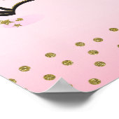 Poster Licorne Tendance Pailletée Or & Fleur Rose (Coin)