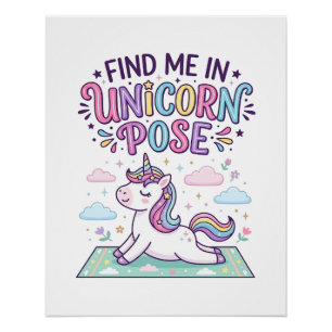 Poster Licorne Trouvez-moi en Licorne Pose Impression Prê