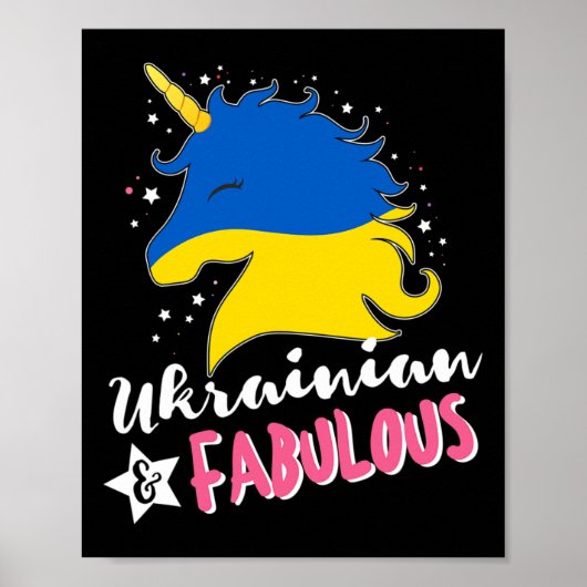 Poster Licorne ukrainienne Drapeau de l'Ukraine (Devant)