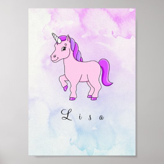 Poster licorne violette (Devant)