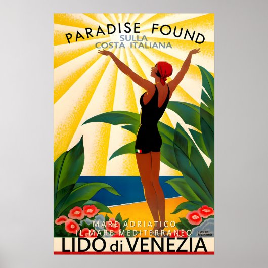 Poster Lido di Venezia Venice Italy Adriatic (Devant)