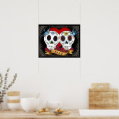 Poster Liefde Skulls/afdrukken (Keuken)