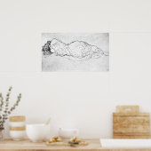 Poster Liegende, figure arrière de Gustav Klimt (Cuisine)