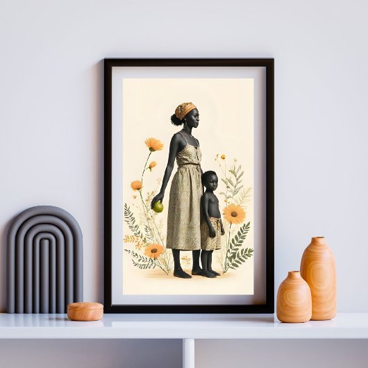 Poster Lien d'or : La mère et l'enfant en fleurs