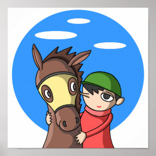 Poster Lien entre le cheval et le jockey.