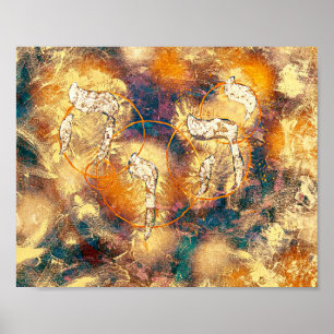 Poster Lienzo De Imitación YHWH י ה ו ה - Yud Hei Wav H