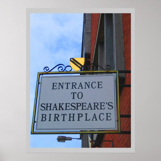 Poster Lieu de naissance de Shakespeare (Devant)