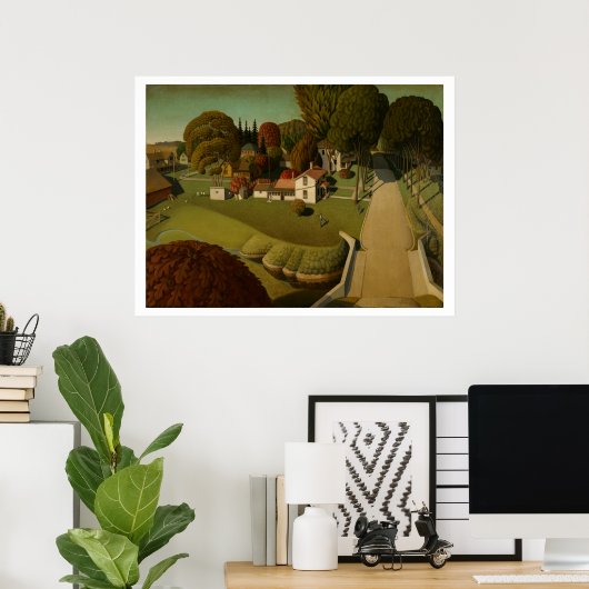 Poster "Lieu de naissance d'Herbert Hoover" par Grant Woo (Bureau à domicile)