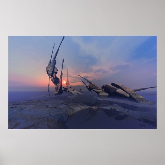 Poster Lieu numérique - imprimé surréaliste (Devant)