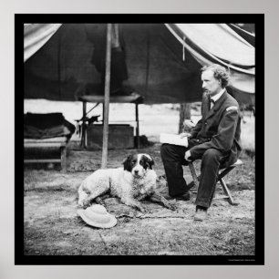 Poster Lieutenant George A. Custer & Dog at Peninsula, VA