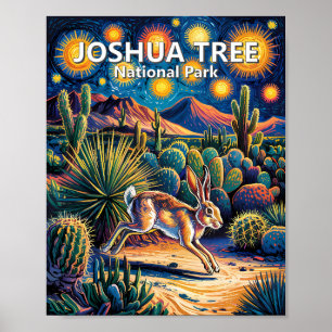 Poster Lièvre de Joshua Tree Van Gogh Désert