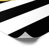 Poster Lièvres dorées avec bandes blanches noires (Coin)