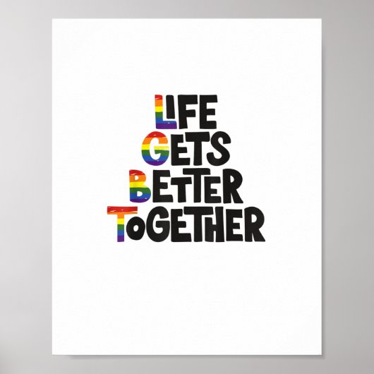 Poster Life Gets Better Together Light Colors Inspiration (Devant)