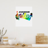 Poster Life Gets Better With Music (Cuisine)