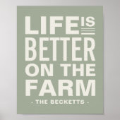 Poster Life is Better on the Farm Personalized Print (Devant)