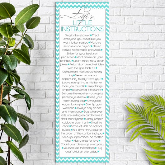 Poster Lifes Little Instructions (aqua)