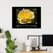 Poster Lifetime Friendship Yellow Rose art imprime Rose (Bureau à domicile)
