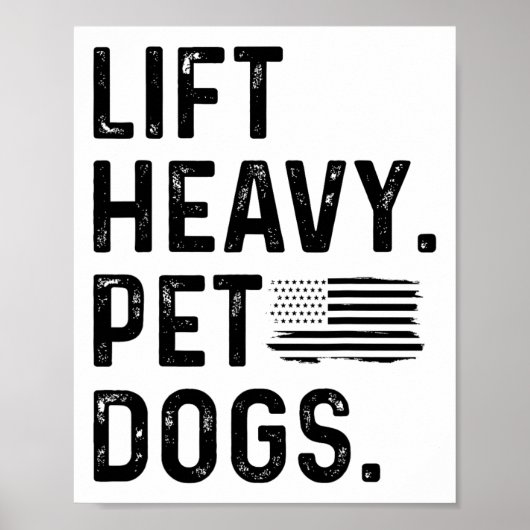 Poster Lift Heavy Pet Dogs Weightlifting Bodybuilding Fit (Devant)