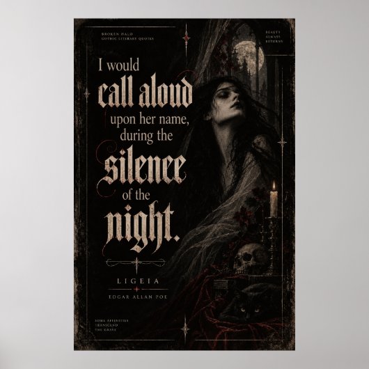 Poster Ligeia – Edgar Allan Poe (Devant)