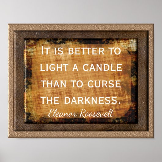 Poster Light a Candle Print -- quote Eleanor Roosevelt (Devant)