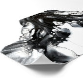 Poster Light and Darkness Abstract Black White Fluid Art (Coin)
