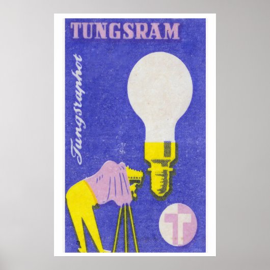 Poster Light Bulb & Camera Matchbox Art Print, Hungarian (Devant)