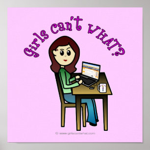 Poster Light Computer Girl