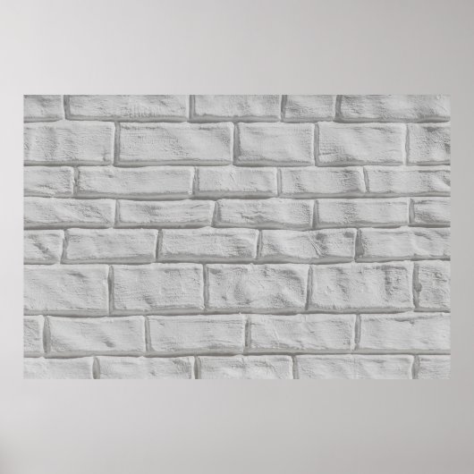 Poster Light gray or white brick wall surface texture bac (Devant)