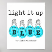 Poster Light It Up Blue Sensibilisation sur l'autisme Pre (Devant)