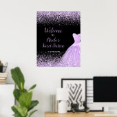 Poster Light Purple Dress Faux Glitter Sweet 16 Welcome (Bureau à domicile)