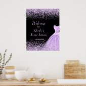 Poster Light Purple Dress Faux Glitter Sweet 16 Welcome (Cuisine)