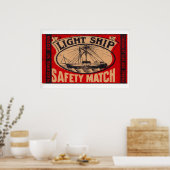 Poster Light Ship - Matchbox Print - Sweden Wall Art (Cuisine)