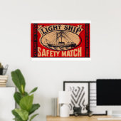 Poster Light Ship - Matchbox Print - Sweden Wall Art (Bureau à domicile)
