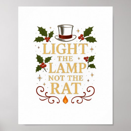 Poster Light The Lamp Not The Rat Funny Christmas Matchin (Devant)
