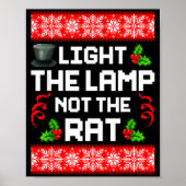 Poster Light The Lamp Not The Rat Funny Christmas Matchin (Devant)