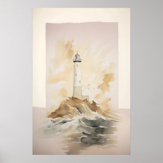 Poster Lighthouse, Digital Print, Minimalist Printable