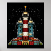 Poster Lighthouse Seaside Christmas Tree Xmas Long Sleeve (Devant)