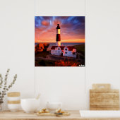 Poster Lighthouse sunrise (Cuisine)