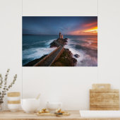 Poster Lighthouse Sunset | Finistère (Cuisine)
